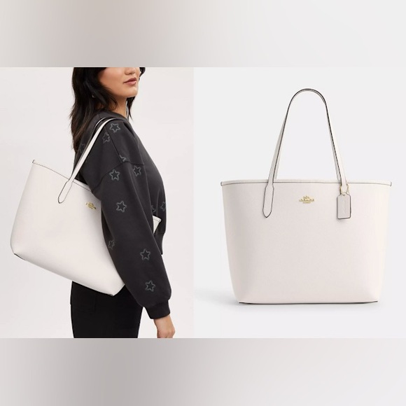 Coach City Tote Bag in Chalk White/Gold - Picture 1 of 7